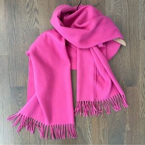 Johnstons of Elgin 100% Cashmere Oversized Wrap Stole in Bright Pink 86" long
